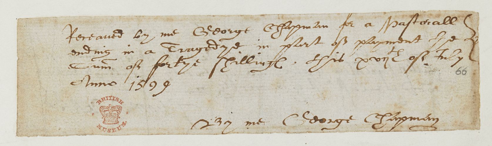 George Chapman signed receipt